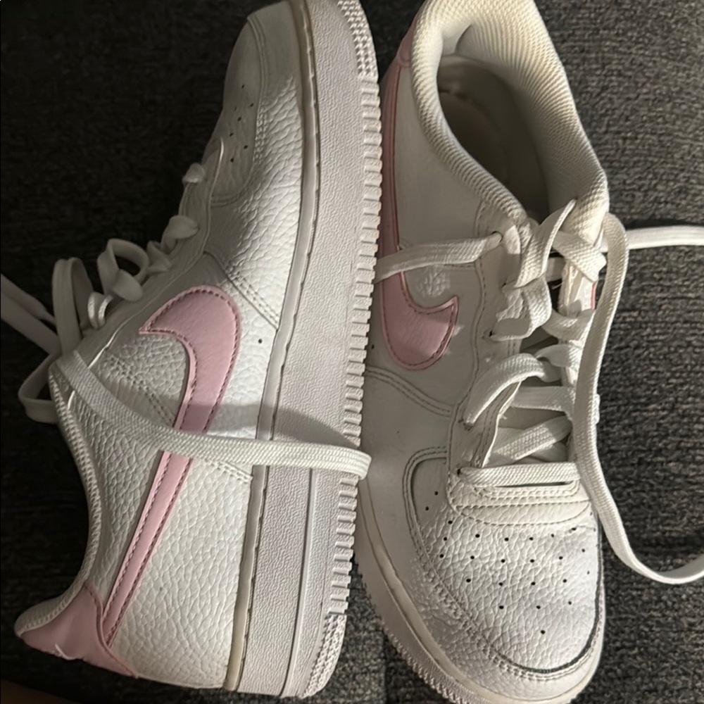 White and Pink Sneakers